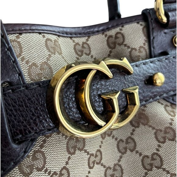 Gucci Medium GG Canvas & Leather Running Tote With Gold-Tone Hardware & Dual Han - Picture 5 of 12